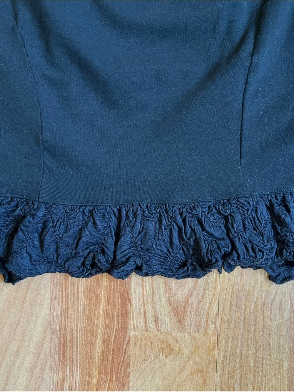 VGUC Free People Black Ruffled Puff Sleeve Long Sleeve Olivia Top